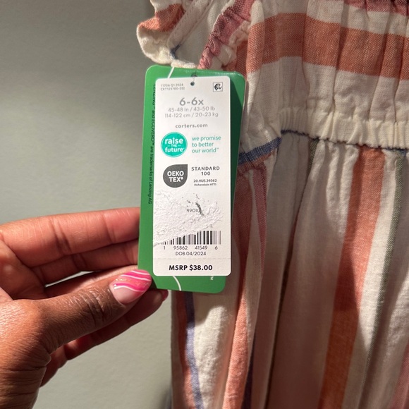 Carter's Multicolor Striped Dress with Ruffles - Picture 3 of 3